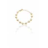 Pulseira Corrente de Pérolas Banhado em Ouro 18k - Dourado