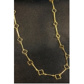 Colar com Corrente Detalhada com Flor Vazada Banhado em Ouro 18k - Dourado