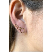 Trio de Corações Vazados Banhado em Ouro 18k - Dourado