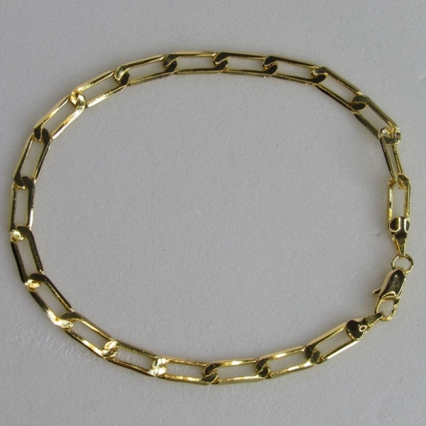 Pulseira Corrente Chapada Banhado em Ouro 18k MASCULINA - Dourado