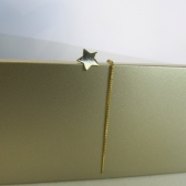 Brinco de Fio Com Estrela Banhado em Ouro 18k - Dourado