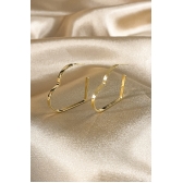 Brinco Argola em Forma de Coração Lateral Larga Banhado em Ouro 18k - Dourado