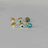 Trio de Olho Grego Banhado em Ouro 18k - Dourado