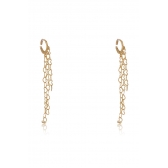 Brinco Argolinha com Corrente de Coração Banhado em Ouro 18k - Dourado