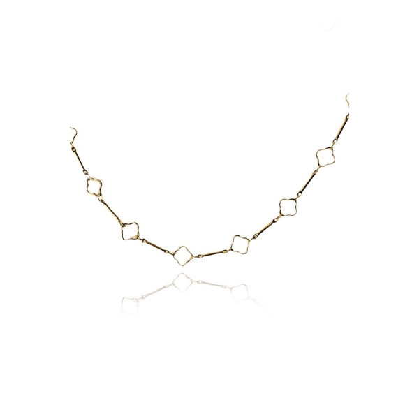 Colar Curto Flor Vazada Banhado em Ouro 18k - Dourado