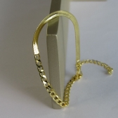 Pulseira Meia Fita Meia Corrente Banhado em Ouro 18k - Dourado