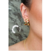 Brinco Argola de Losango Banhado em Ouro 18k - Dourado