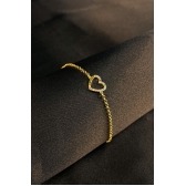 Pulseira Com Pingente De Coração Em Zircônias Coloridas Banhado em Ouro 18k - Dourado