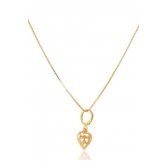 Colar com Pingente Argolinha de Coração Banhado em Ouro 18k - Dourado