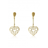 Brinco Médio com Corações Vazados Banhado em Ouro 18k - Dourado