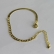 Pulseira Meia Fita Meia Corrente Banhado em Ouro 18k - Dourado