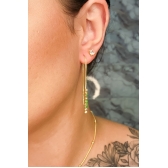 Brinco Fio de Corrente de Zircônias Coloridas Sortidas Banhado em Ouro 18k - Dourado