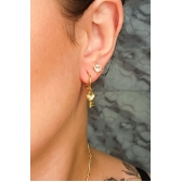 Brinco Argolinha com Chave Banhado em Ouro 18k - Dourado