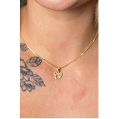 Colar Com Pingente Do Mickey De Zircônia Colorida Banhado em Ouro 18k - Dourado
