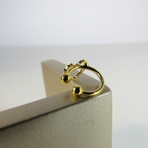 Piercing Fake com Coração Banhado em Ouro 18k - Dourado