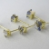 Trio de Zircônia Quadrada Lavanda Banhado em Ouro 18k - Dourado