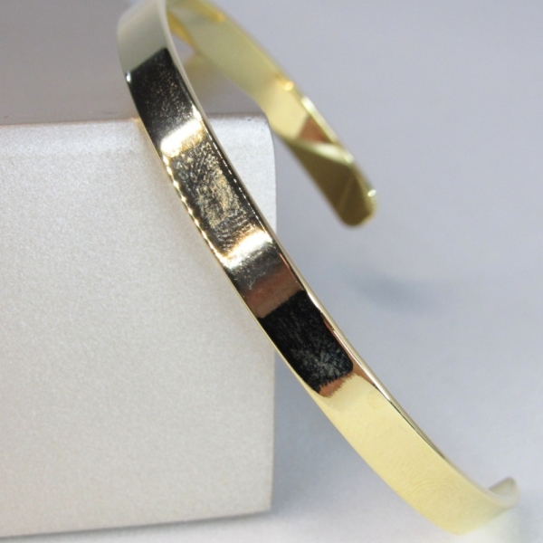 Bracelete Liso Largo Banhado em Ouro 18k - Dourado