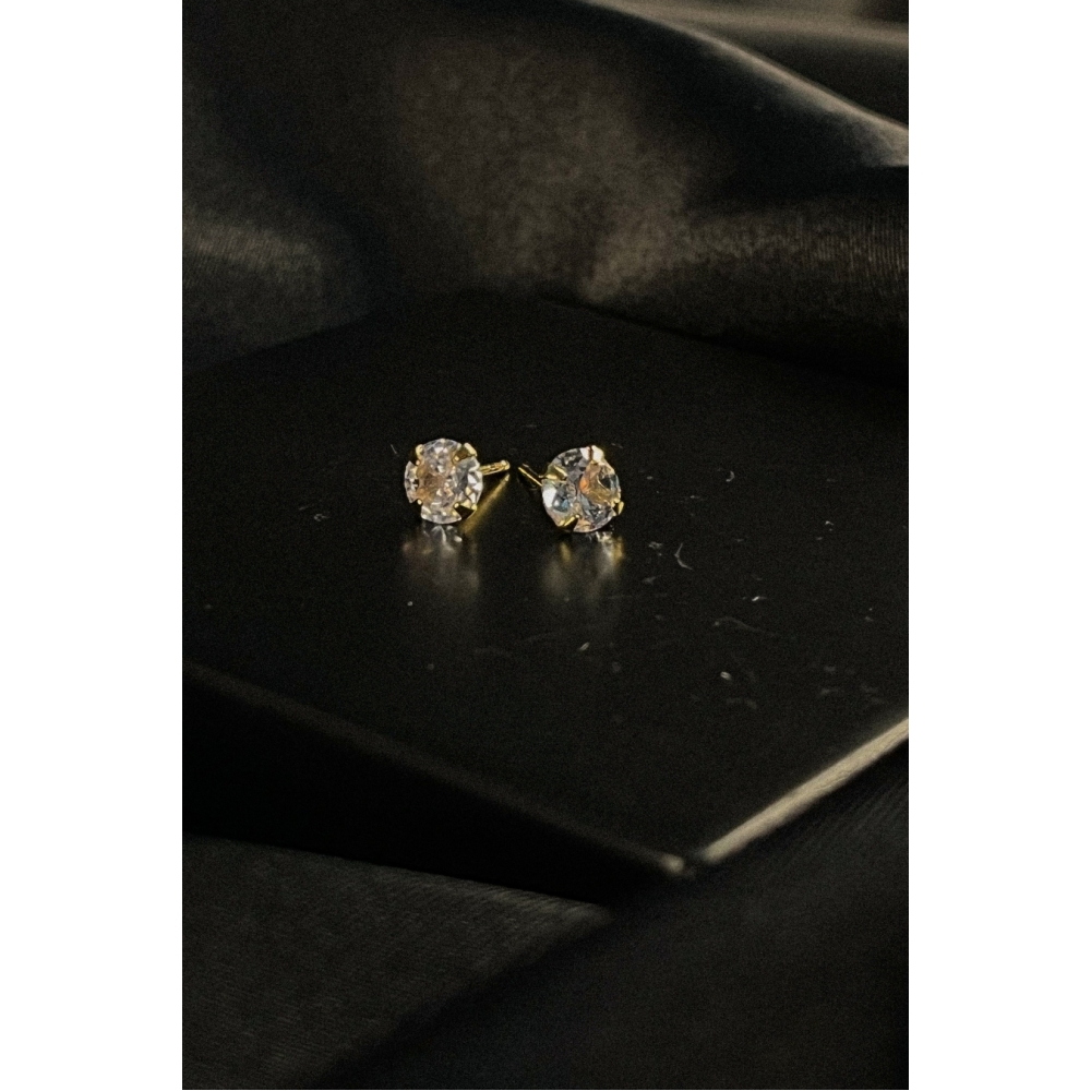 Brinco Pequeno Ponto de Luz Banhado em Ouro 18k - Dourado