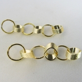 Brinco Grande de Círculos Interligados Banhado em Ouro 18k - Dourado