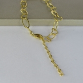 Pulseira Com Elos Ovais Intercalados Com Elos de Corações Banhado em Ouro 18k - Dourado