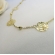 Colar Longo com Bolinha e Flor Banhado em Ouro 18k - Dourado