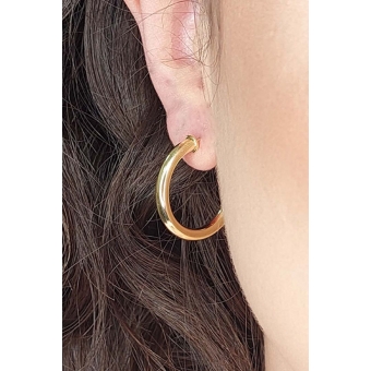 Brinco Argola Grossa Pequena Banhado em Ouro 18k