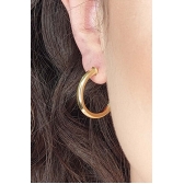 Brinco Argola Grossa Pequena Banhado em Ouro 18k - Dourado