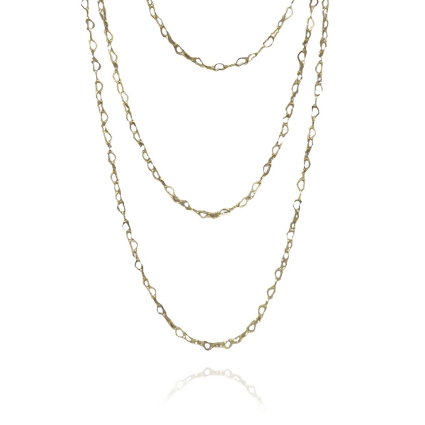 Colar Triplo de Coração Banhado em Ouro 18k - Dourado