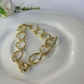 Pulseira Elo Losango Com Fecho Boia Banhado em Ouro 18k - Dourado