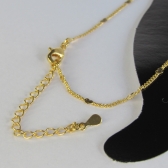 Tornozeleira com Micro Corações na Corrente Banhado em Ouro 18k - Dourado