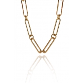 Pulseira de Elos Intercalados Com Círculo Banhado em Ouro 18k - Dourado