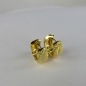 Brinco de Argolinha Grossa Trabalhada Banhado em Ouro 18k - Dourado