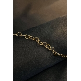 Tornozeleira com Corrente de Corações Pequenos Banhado em Ouro 18k - Dourado