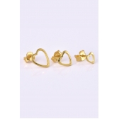 Trio de Corações Vazados Banhado em Ouro 18k - Dourado