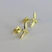 Brinco Pequeno de Espirito Santo Banhado em Ouro 18k - Dourado