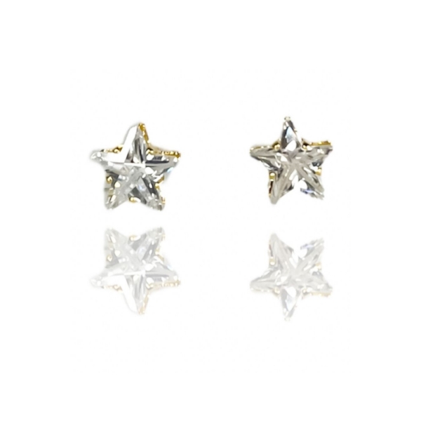 Brinco Estrela Grande com Zircônia Banhado em Ouro 18k - Dourado