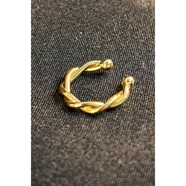 Piercing Fake Trançado Banhado em Ouro 18k