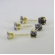 Trio de Zircônia Quadrada Lavanda Banhado em Ouro 18k - Dourado