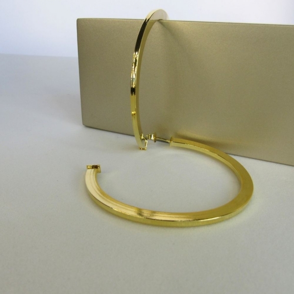 Brinco Argola Grande Clássica Banhado em Ouro 18k - Dourado