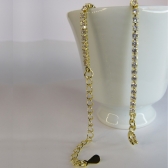 Pulseira Em Corrente De Zircônias Banhado em Ouro 18k - Dourado