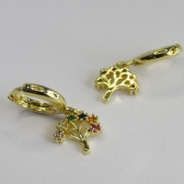 Brinco Argolinha De Árvore da Vida Banhado em Ouro 18k - Dourado