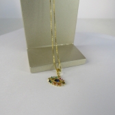 Colar Pingente Olho Grego com Zircônia Multicolor Banhado em Ouro 18k - Dourado