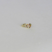 Piercing Fake Com Coração de Zircônias Coloridas Banhado em Ouro 18k - Dourado