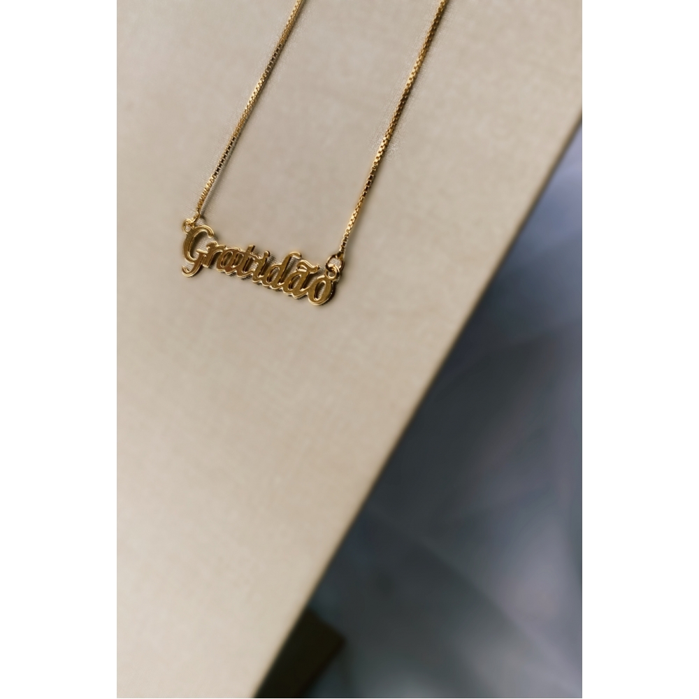 Colar Gratidão Banhado em Ouro 18k - Dourado