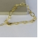Pulseira Com Elos Ovais Intercalados Com Elos de Corações Banhado em Ouro 18k - Dourado