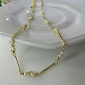 Colar com Corrente de Mini Pérolas Banhado em Ouro 18k - Dourado