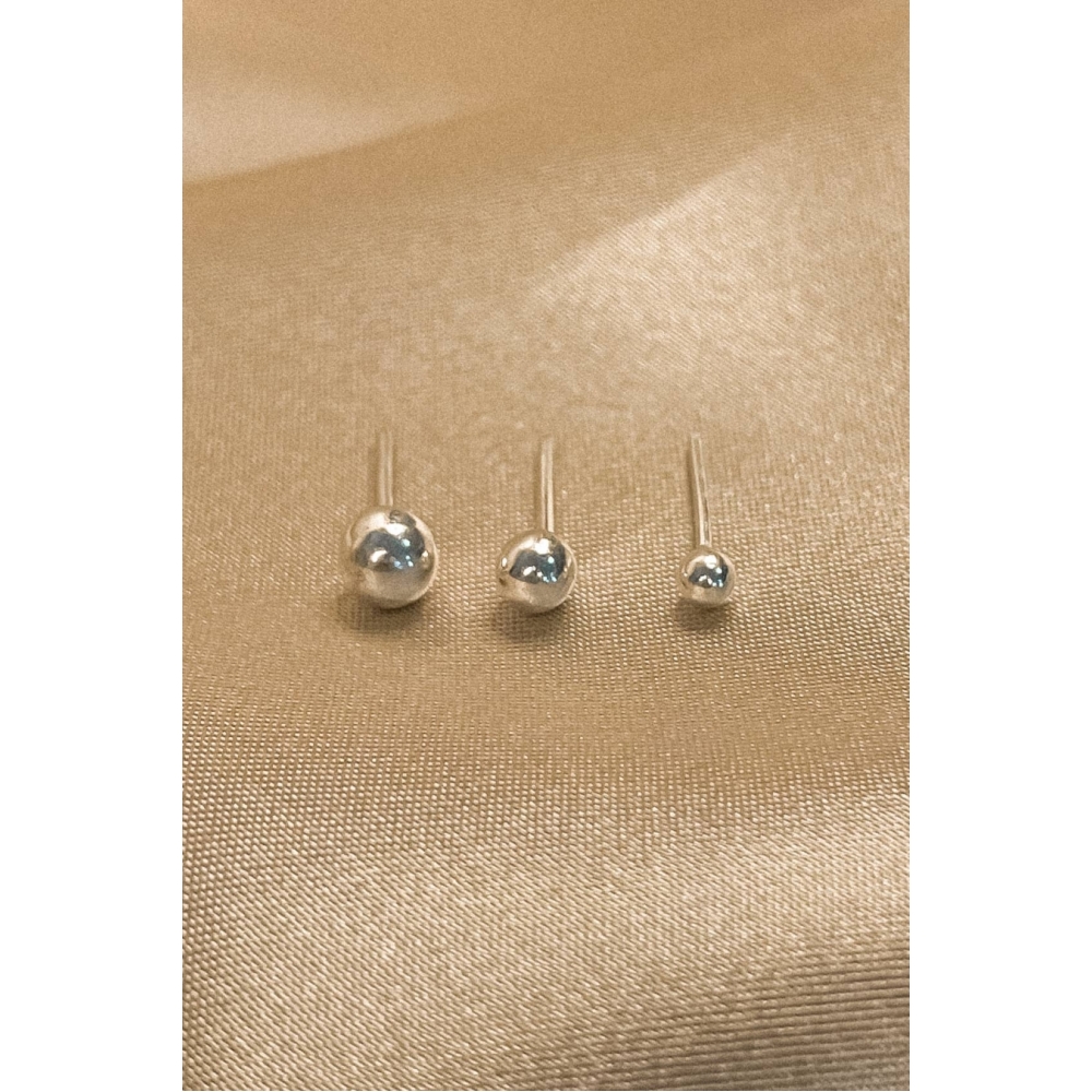 Trio de Brincos Bolinha em Prata 925 - Prateado