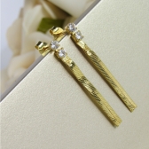 Brinco de Fita com Zircônia Banhado em Ouro 18k - Dourado