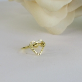 Piercing Fake com Coração Banhado em Ouro 18k - Dourado
