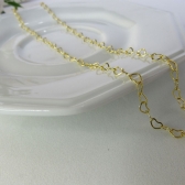 Colar de Corrente com Elos em Coração Banhado em Ouro 18k - Dourado